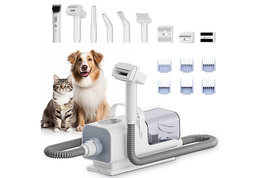 CkeyiN Hundeschermaschine 8-in-1 profi Hundehaarpflegeset mit 11kpa-Staubsa günstig online kaufen