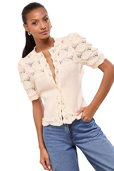 LIPSY Strickjacke Lipsy kurzärmelige Pointelle-Strickjacke, Regular (1-tlg) günstig online kaufen