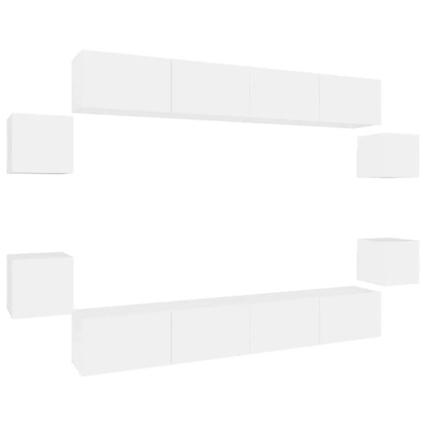 vidaXL 8-Tlg TV-Schrank-Set Weiß Holzwerkstoff 3114222 günstig online kaufen