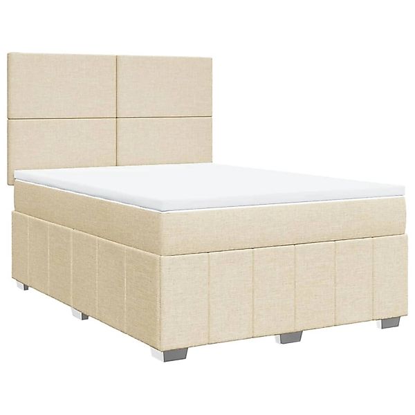 vidaXL Boxspringbett mit Matratze Creme 140x190 cm Stoff 3291661 günstig online kaufen