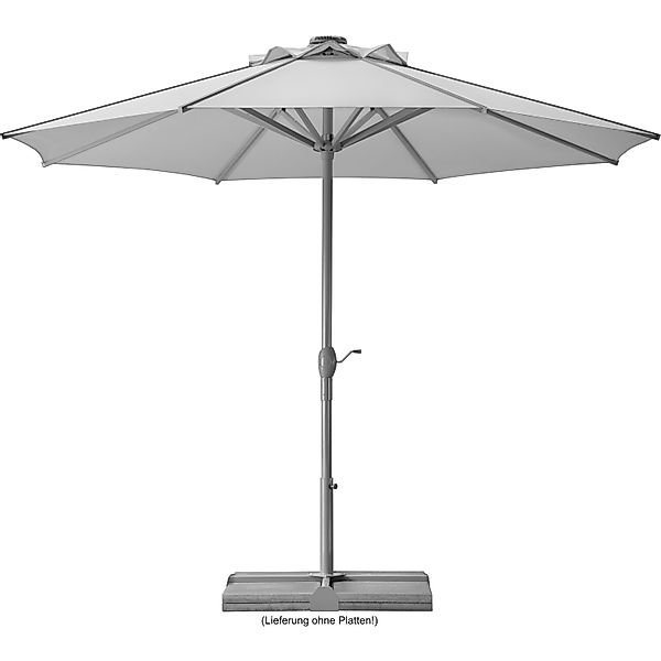 Schneider Marktschirm Ø 350 cm Silbergrau mit Kurbelmechanik günstig online kaufen
