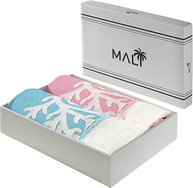 Delindo Lifestyle Hamamtuch Mali, 2er Set, 100x180, rosa blau, Strandtuch, günstig online kaufen