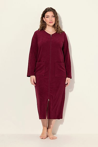 Ulla Popken Bademantel Bademantel 2-Wege-Zipper Frottee günstig online kaufen
