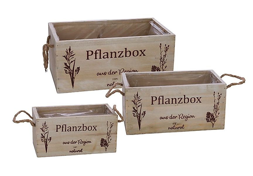 Spetebo Blumenkasten Holz Pflanzbox 3er Set - 29 / 24 / 20 cm (3er Set, 3 S günstig online kaufen