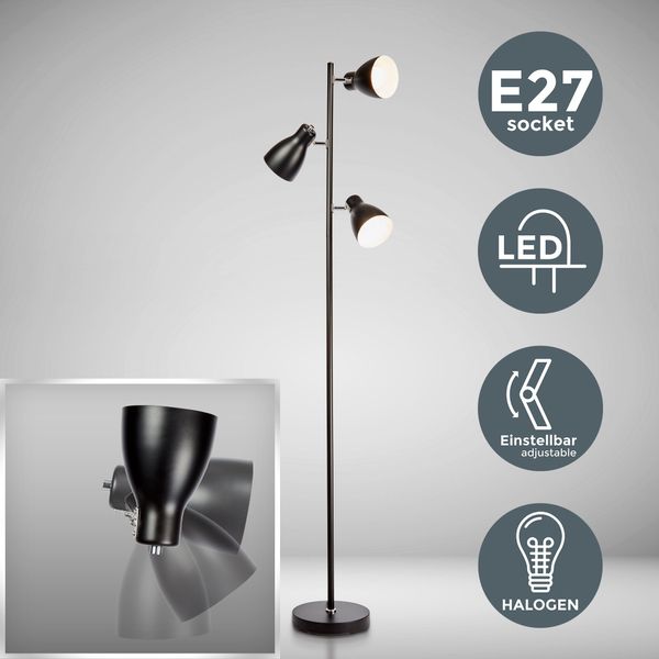 B.K.Licht Stehlampe, ohne Leuchtmittel, Stehleuchte, Metall, günstig online kaufen