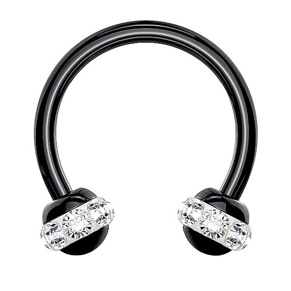 Taffstyle Piercing-Set Lippen Nase Schwarz Hufeisen günstig online kaufen
