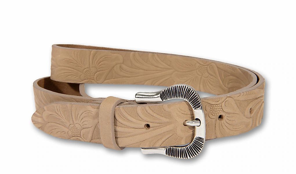 Silbergift Ledergürtel Mit Metallic-Effekt, Schließe silberfarben günstig online kaufen