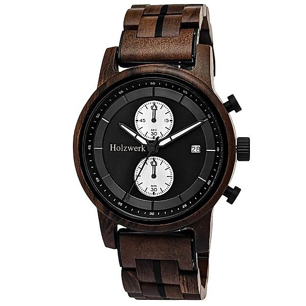 Holzwerk Chronograph Herren Holz Armband Uhr mit Datum, (Inklusive Armbandk günstig online kaufen