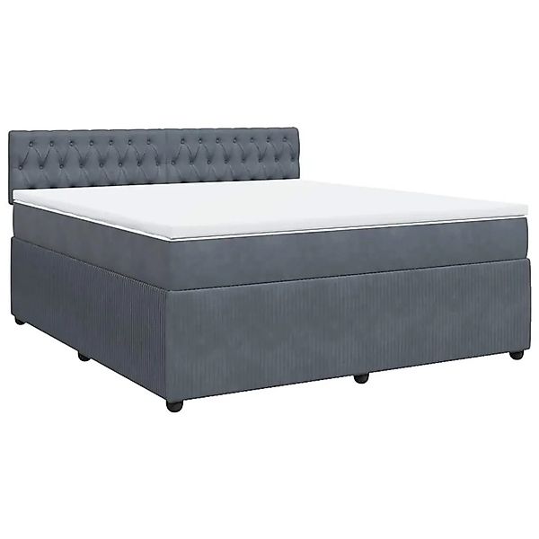 vidaXL Boxspringbett mit Matratze Dunkelgrau 180x200 cm Samt 3290113 günstig online kaufen