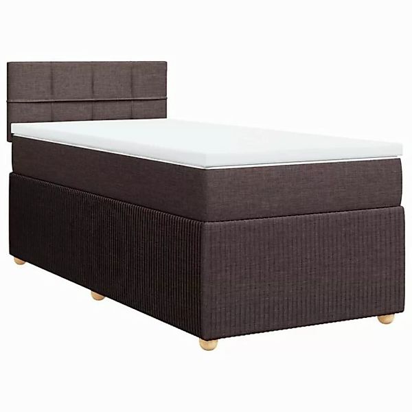 vidaXL Bett Boxspringbett mit Matratze Dunkelbraun 100x200 cm Stoff günstig online kaufen