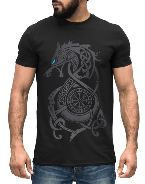 Neverless Print-Shirt Herren T-Shirt Fenriswolf Fenrir günstig online kaufen