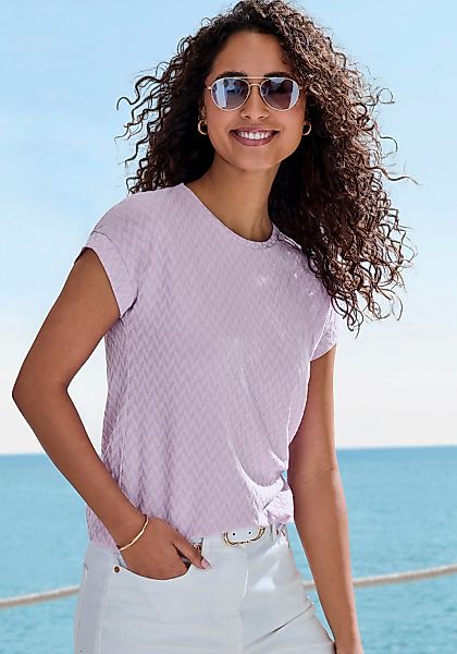 Vivance Kurzarmshirt "mit modischem Jacquard-Muster", aus hochwertiger Qual günstig online kaufen