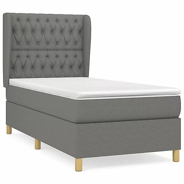 vidaXL Boxspringbett mit Matratze Dunkelgrau 90x200 cm Stoff1396871 günstig online kaufen