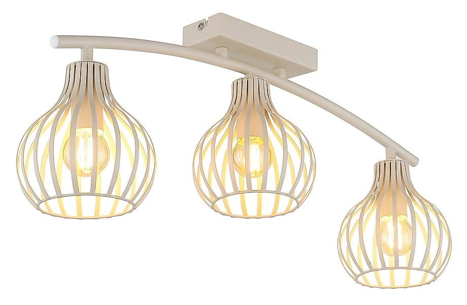 OTTO home Deckenleuchte Yannic, Deckenlampe Metall cremefarben, exkl. 3x E1 günstig online kaufen