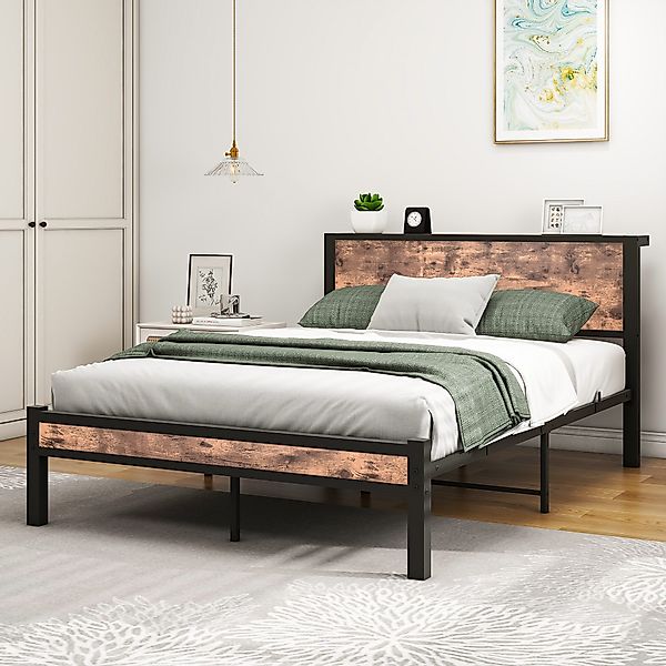 HOMERECOMMEND Metallbett mit MDF-Kopfteil, Lattenrost, modernes günstig online kaufen