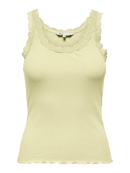 ONLY Tanktop ONLSARA – Tanktop mit Spitzendetail am Ausschnitt Baumwollmisc günstig online kaufen
