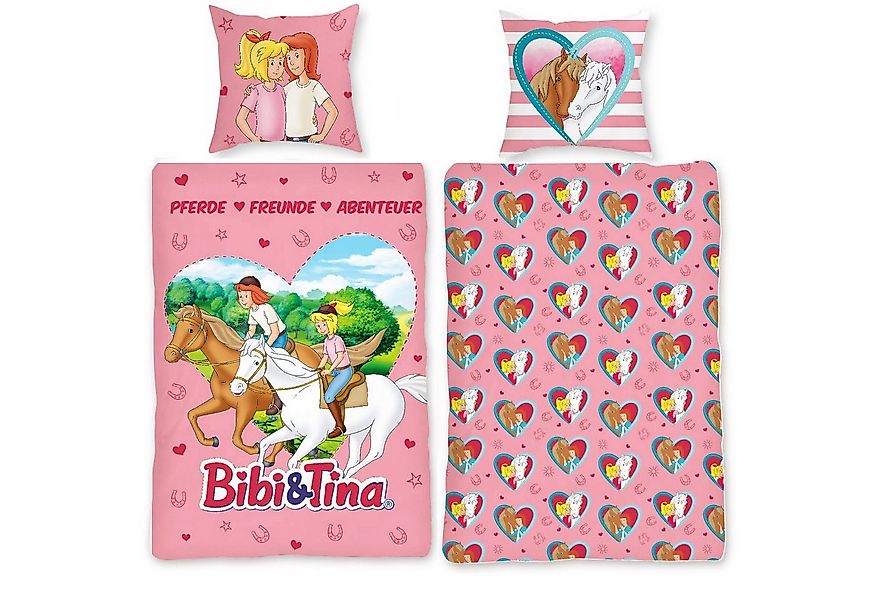 BERONAGE Kinderbettwäsche Bibi und Tina Herz Bettwäsche Linon / Renforcé, B günstig online kaufen
