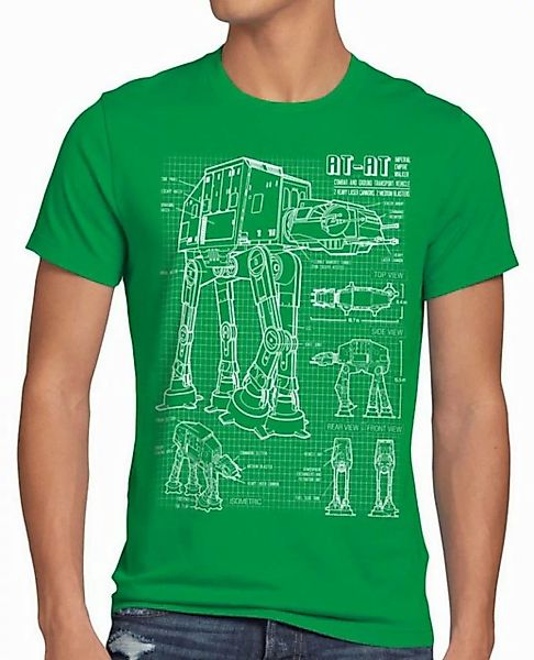 style3 T-Shirt AT-AT blaupause walker star krieg wars imperium der sterne v günstig online kaufen