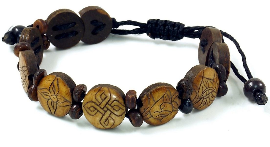 Guru-Shop Armreif Buddhistisches Armband Ashtamangala - braun.. günstig online kaufen