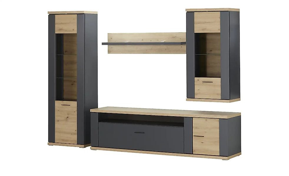 uno Wohnwand  Titan 24 ¦ holzfarben ¦ Maße (cm): B: 303 H: 207 T: 52.0 Wohn günstig online kaufen