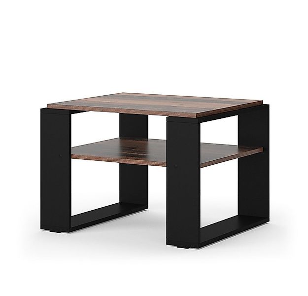Vicco Couchtisch Helm, Antikholz/Schwarz, 65.6 x 55,8 cm mit Ablage günstig online kaufen