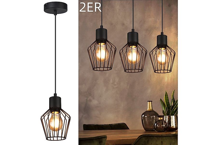 ZMH Pendelleuchte Esszimmer Schwarz 1 Flammig Industrie Esstisch Hängend La günstig online kaufen