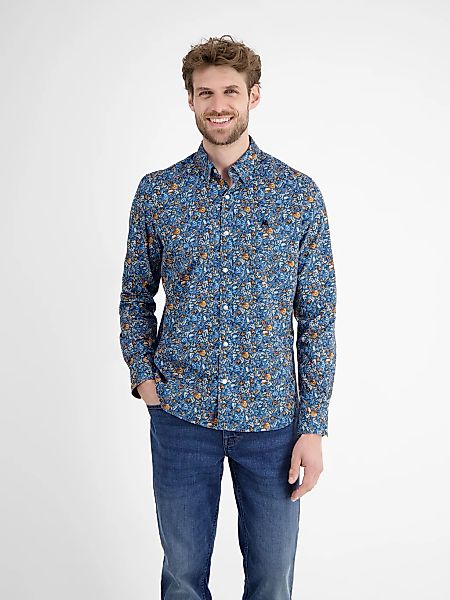 LERROS Langarmhemd "LERROS Stretch-Herrenhemd FLOWERS" günstig online kaufen