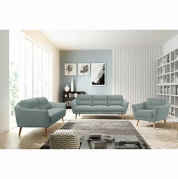 home24 Norrwood Sofa Lucinda I 3-Sitzer Platingrau Webstoff 209x87x88 cm günstig online kaufen