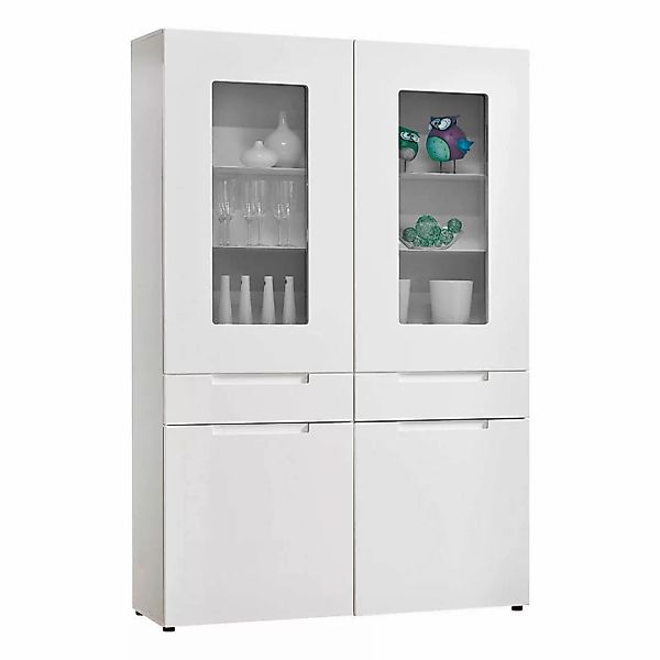 Highboard Mailand weiß Hochglanz B/H/T: ca. 128x191x40 cm günstig online kaufen