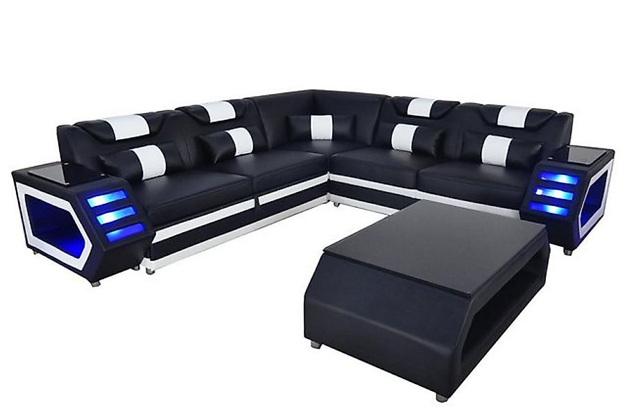 JVmoebel Sofa Designer Polster Couch Eck Leder Ecke Sofa Polster Landschaft günstig online kaufen