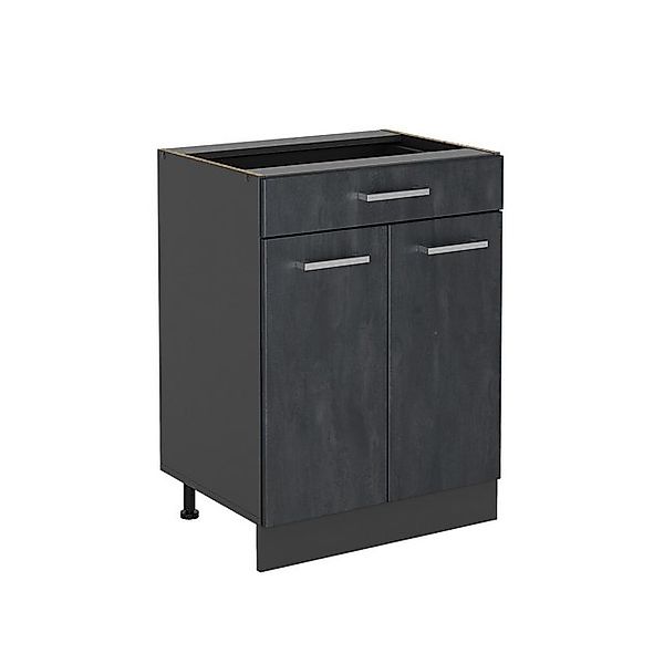 Vicco Schubladenschrank R-Line Schwarz Beton 60 cm mit Schublade ohne Arbei günstig online kaufen