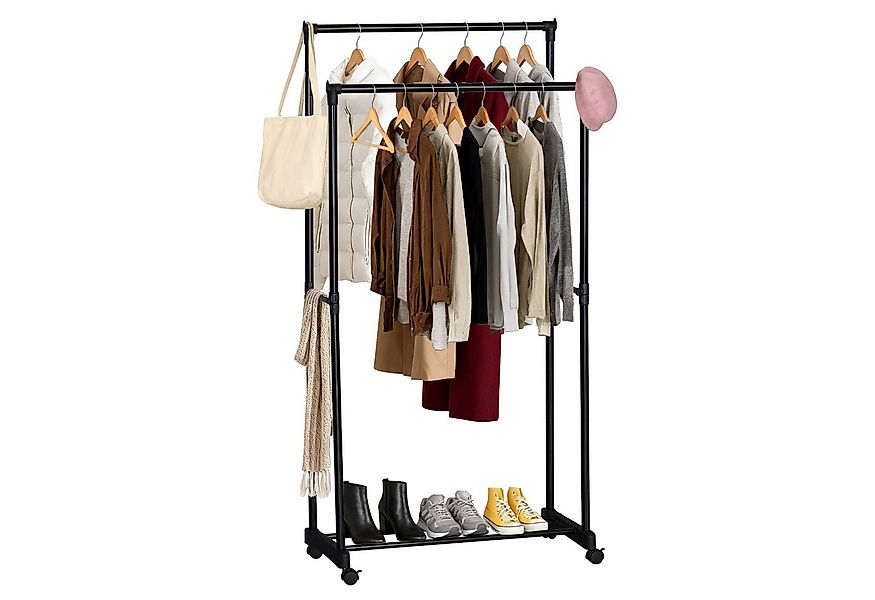 kisidus Kleiderständer Garderobenständer mit 2 Kleiderstangen, 3 Ablagen un günstig online kaufen