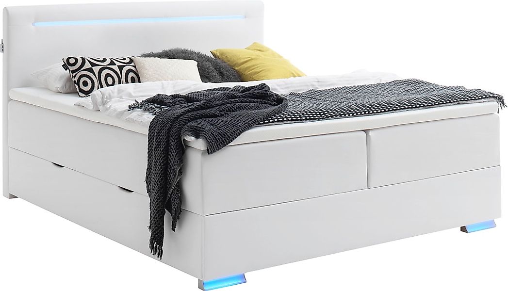 meise.möbel Boxspringbett "Las Vegas", Füße und Kopfteil mit LED-Beleuchtun günstig online kaufen