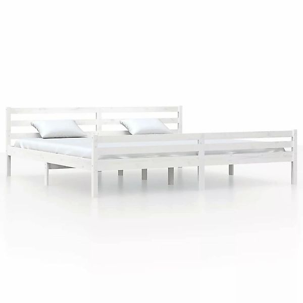 Vidaxl Massivholzbett Weiß 180x200 Cm 6ft Super King günstig online kaufen