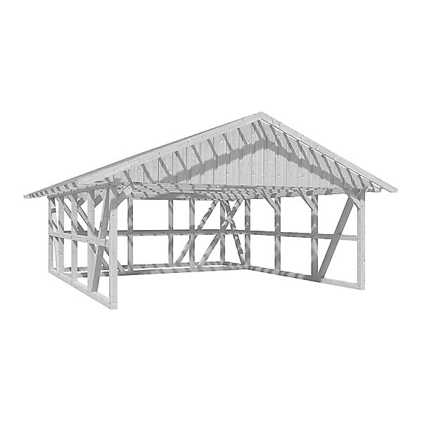 Skan Holz Carport Schwarzwald m. Dachlattung u. Abstellr. C 684 x 772 cm We günstig online kaufen