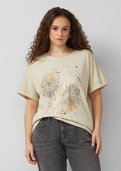 QS Kurzarmshirt T-Shirt T-Shirt mit Frontprint im Loose Fit und Fledermausä günstig online kaufen