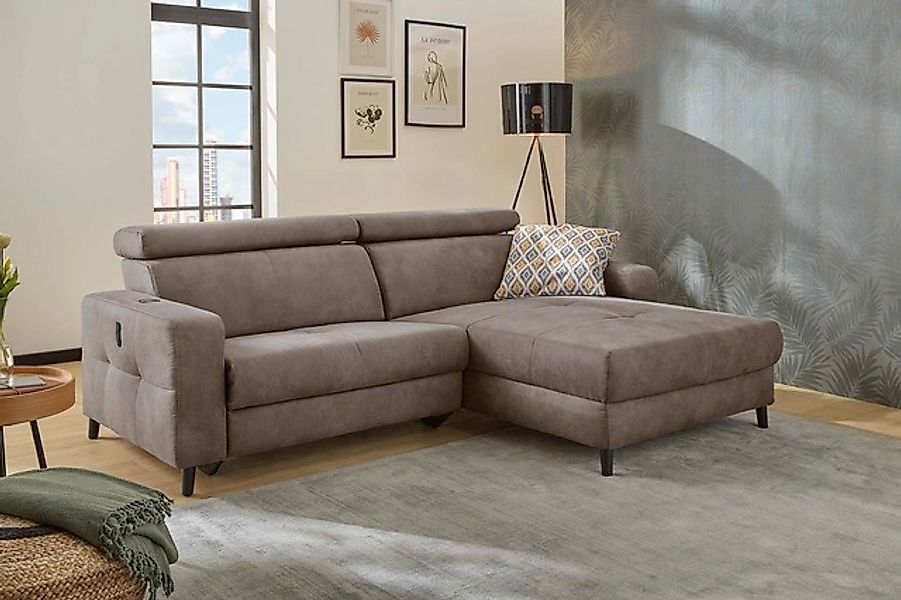Jockenhöfer Gruppe Ecksofa "Doppio L-Form, B: 247 cm, mit elektr. Relaxfunk günstig online kaufen