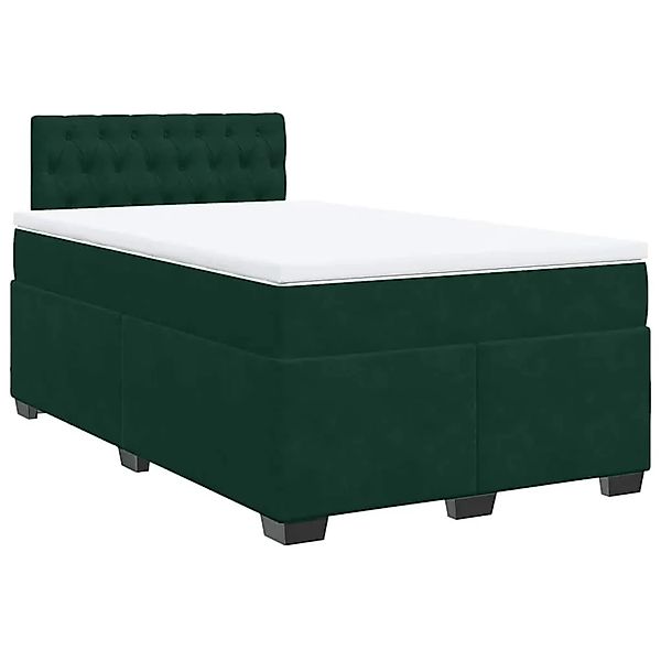 vidaXL Boxspringbett mit Matratze Dunkelgrün 120x200 cm Samt 3286291 günstig online kaufen