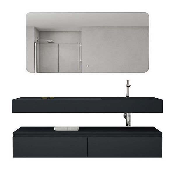 doporro Badmöbel-Set Waschtisch mit Unterschrank 150cm günstig online kaufen