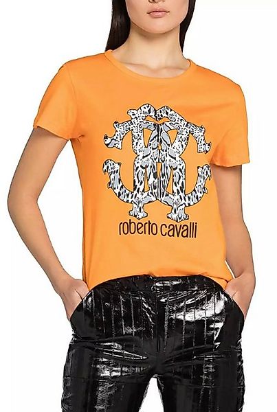 roberto cavalli T-Shirt Firenze RC Monogram Print Logo Slim Fir Scoop-Neck- günstig online kaufen