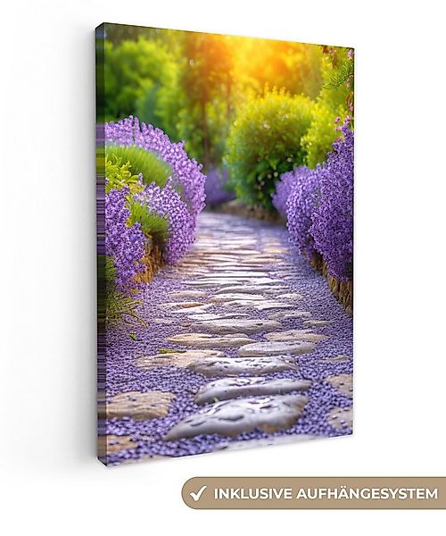 OneMillionCanvasses® Leinwandbild Blumen - Kröte - Lavendel - Garten, Fotod günstig online kaufen
