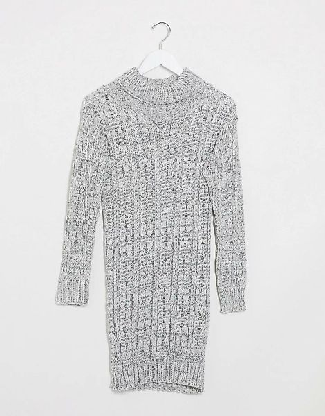 I Saw It First – Graues Pulloverkleid mit Zopfmuster günstig online kaufen