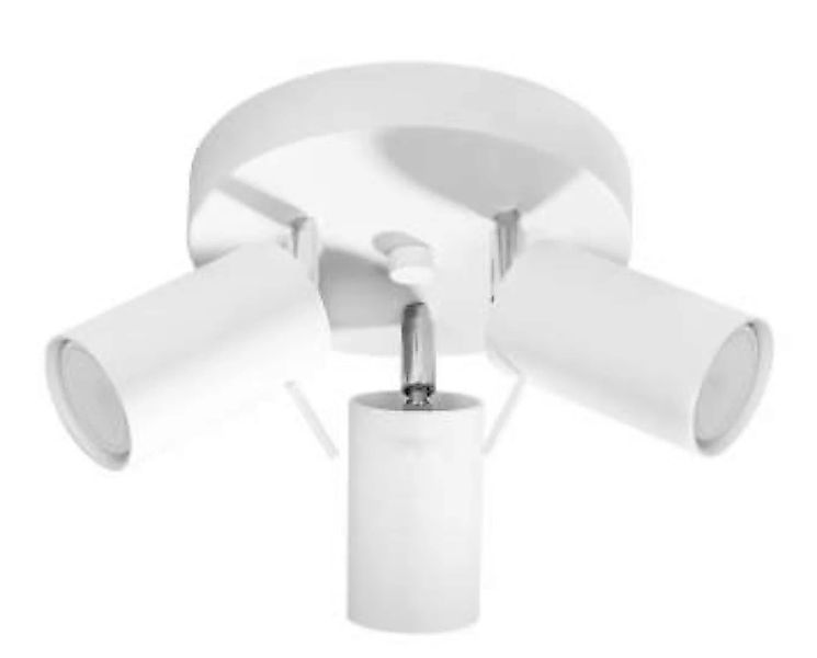Deckenlampe 3-flammig Weiß Ø 20 cm Metall verstellbar günstig online kaufen