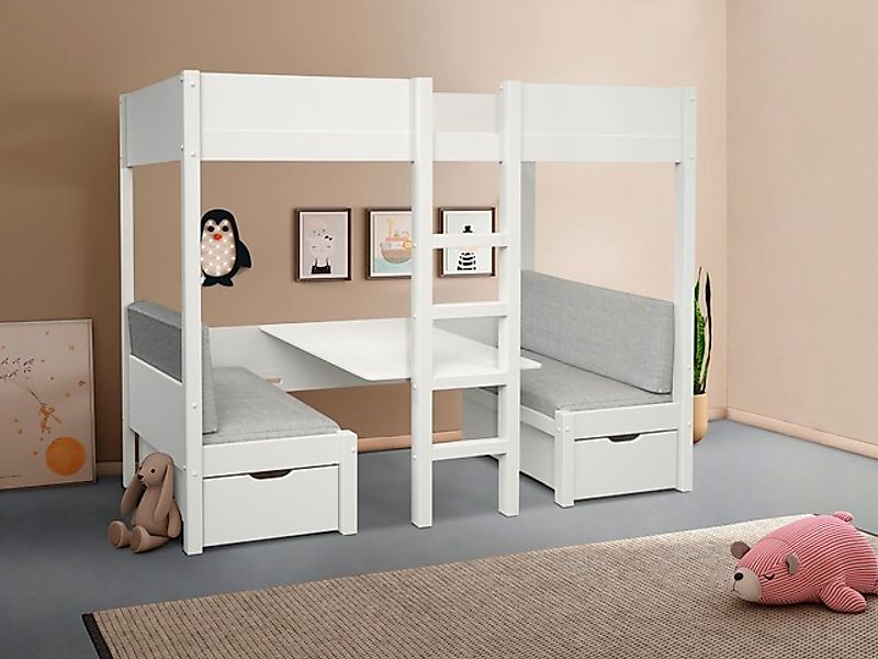 Lüttenhütt Etagenbett Stockbett "TIPO", Topseller! Inklusive unterer Auflag günstig online kaufen