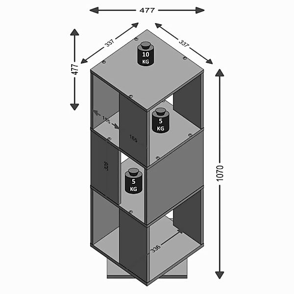 Fmd Drehbarer Aktenschrank Offene Fächer 34ã34ã108 Cm Weiß günstig online kaufen