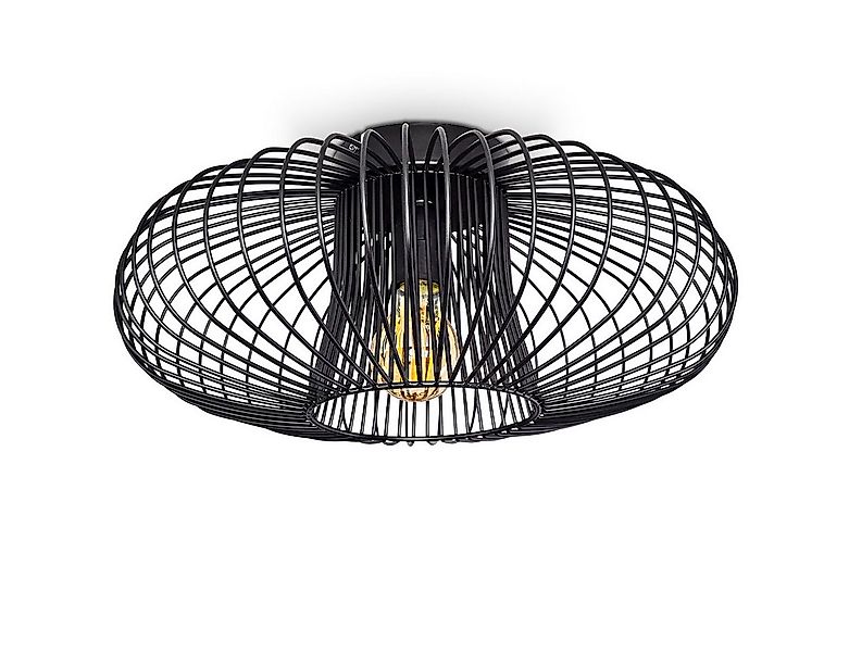 hofstein Deckenleuchte »Pieris« runde Deckenlampe aus Metall in Schwarz, oh günstig online kaufen