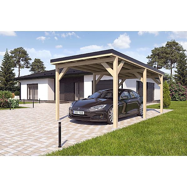 Holzbrüder Carport Ralf 18m² Natur-Schwarz günstig online kaufen