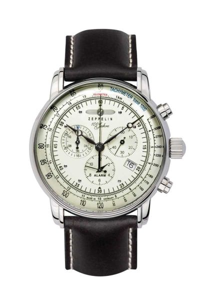 ZEPPELIN Chronograph 100 Jahre Fliegeruhr Lederband günstig online kaufen