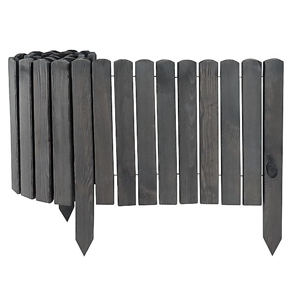 Aquagart 3 x Holz Rollzaun Grau 40x200 cm Beeteinfassung Für Beet und Rasen günstig online kaufen