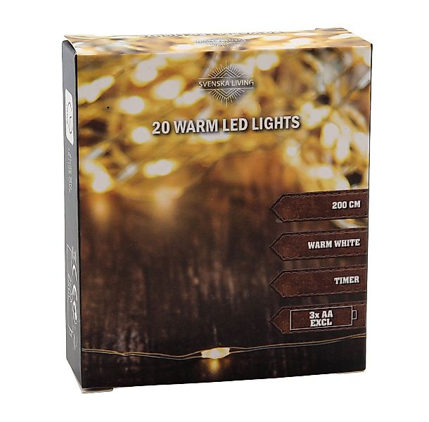 Spetebo LED-Lichterkette Draht Lichterkette warm weiß - 2 m / 20 LED, 20-fl günstig online kaufen